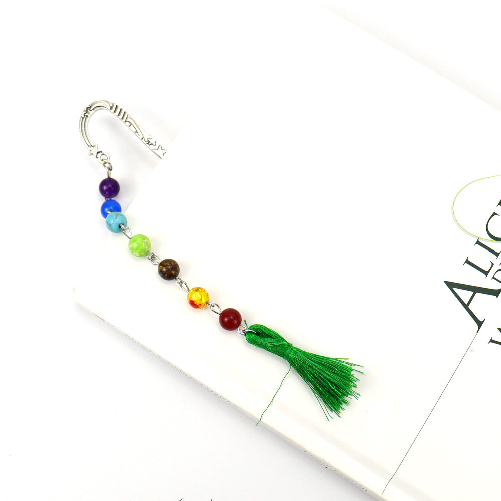 Wholesale Natural Colorful Crystal Beads Wool Tassel Bookmarks ACC-BM-HanX003