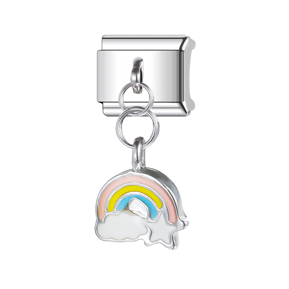 Wholesale Italian Charm Bracelet 9mm DIY Splicing Creative Pattern Stainless Steel Composable Bracelet