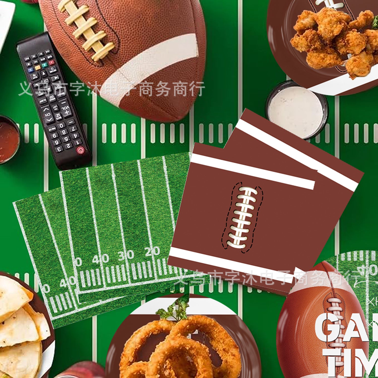Wholesale Football Themed Party Supplies Disposable Set
