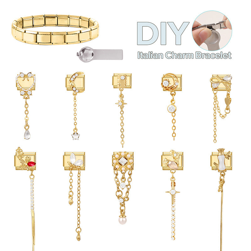 Wholesale Italian Modular Multifunctional Connectable Stylish Creative Fresh Exquisite Accessory Geometric DIY Bracelet Jewelry