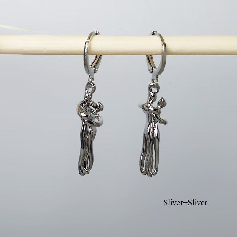 Wholesale couple  love earrings  lovers hug pendant necklaces earrings