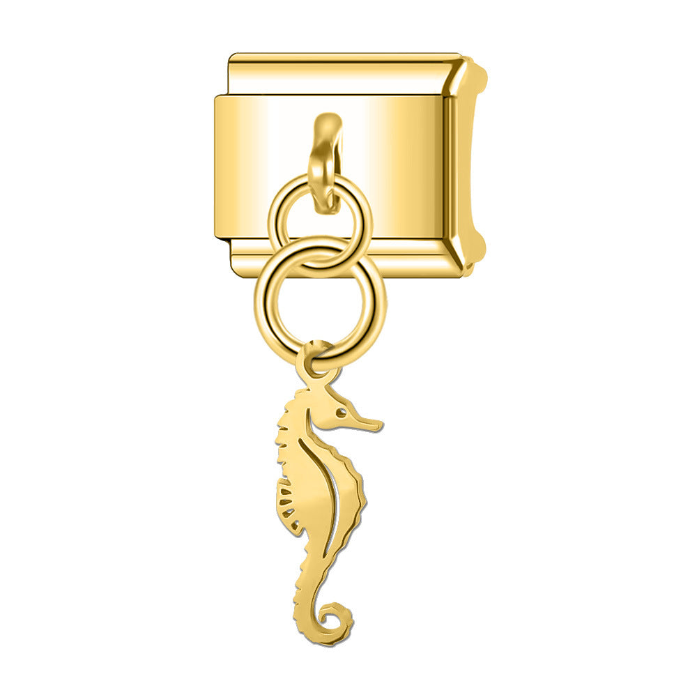 Wholesale Italian Charm Bracelet 9mm DIY Splicing Turtle Shell Stainless Steel Composable Bracelet