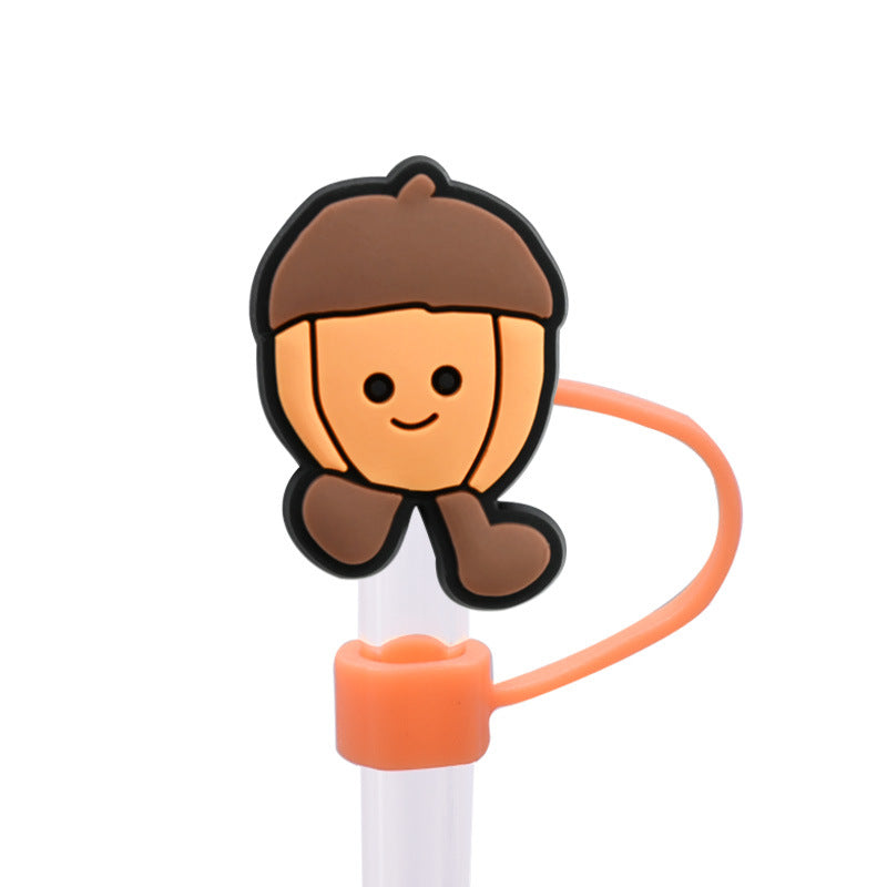 Wholesale Random 100pcs Fruit Series 8/10mm PVC Soft Straw Tube Cap