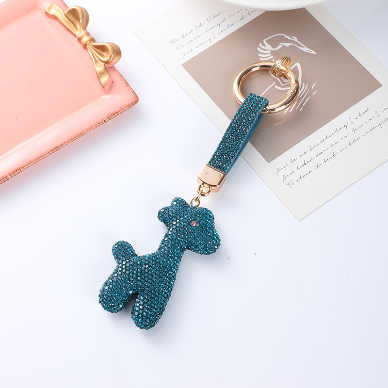 Wholesale Diamond-studded cartoon animal keychain,  car key ring pendant