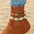 Wholesale  Foot Chain Fashion Rice Beads Hand-woven Shell Adjusting Stacked Foot Accessories  Anklets