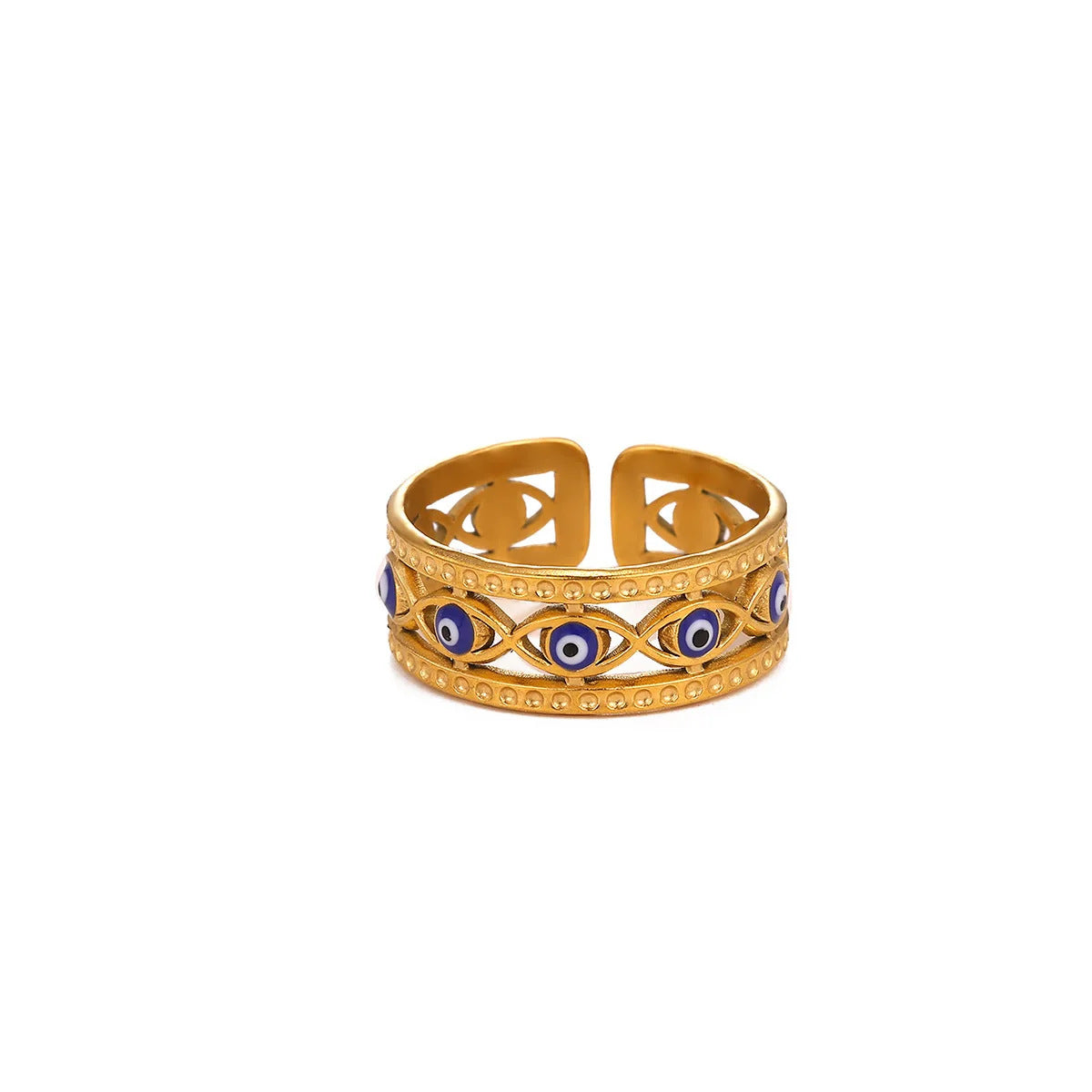 Wholesale Evil Eye Ring,  Blue Drip Oil Design,  Fashion Jewelry Accessory for Women,  Everyday Wear Gift