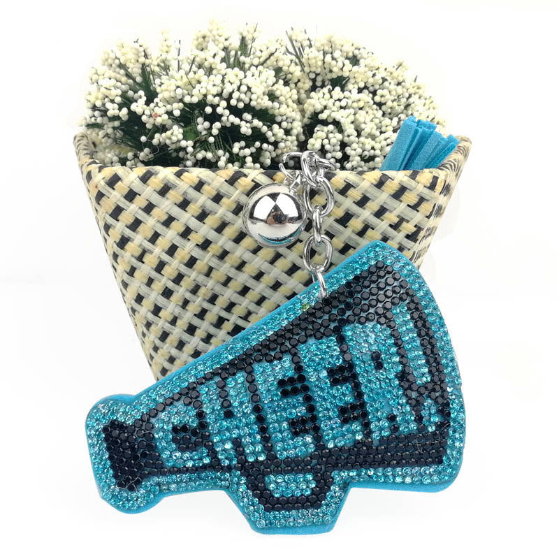 Wholesale creative velvet diamond English letter keychain