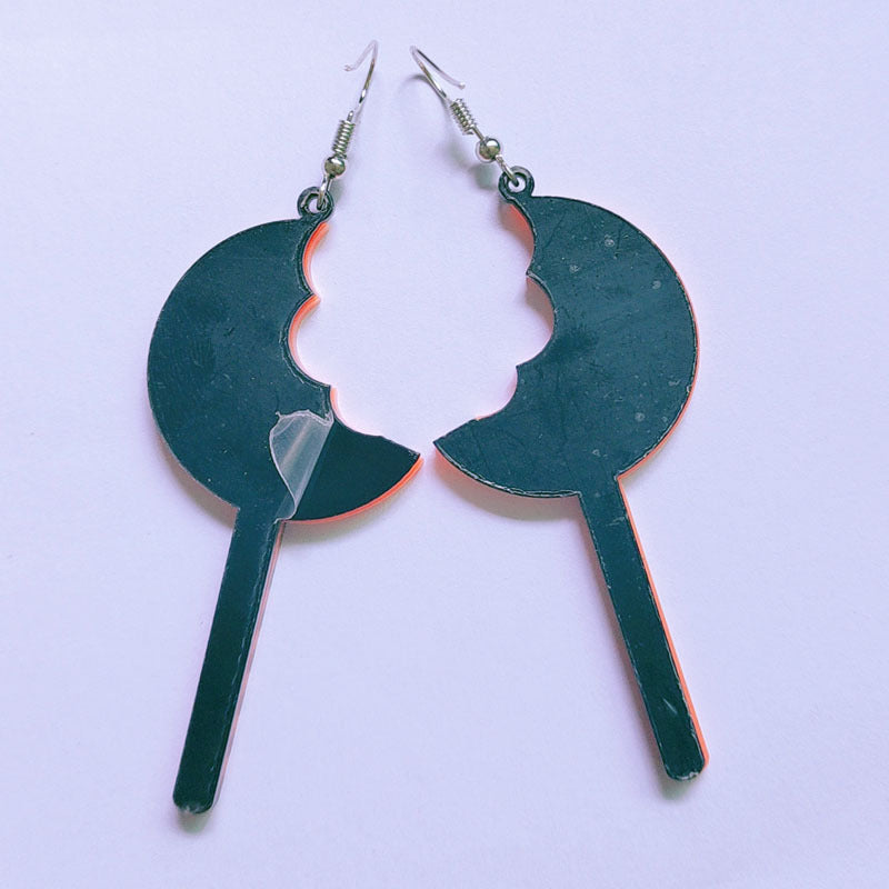 Wholesale Halloween  funny acrylic plate  orange pumpkin lollipop earrings