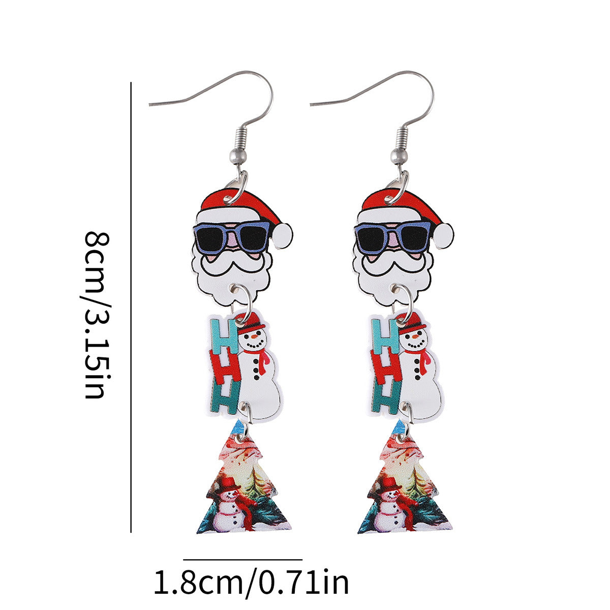 Wholesale Christmas  Christmas tree snowman  splicing earrings acrylic earrings