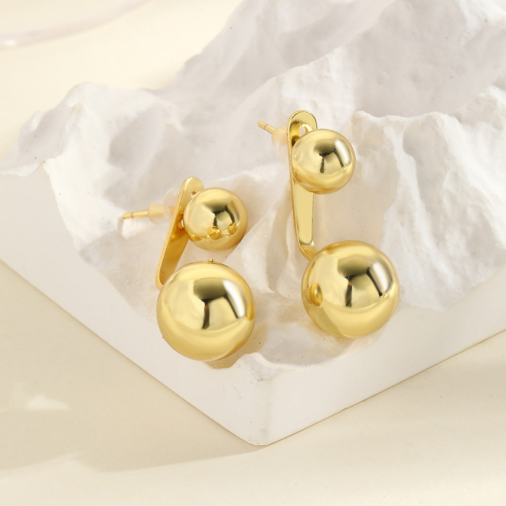 Wholesale metal tassel ball back buckle earrings