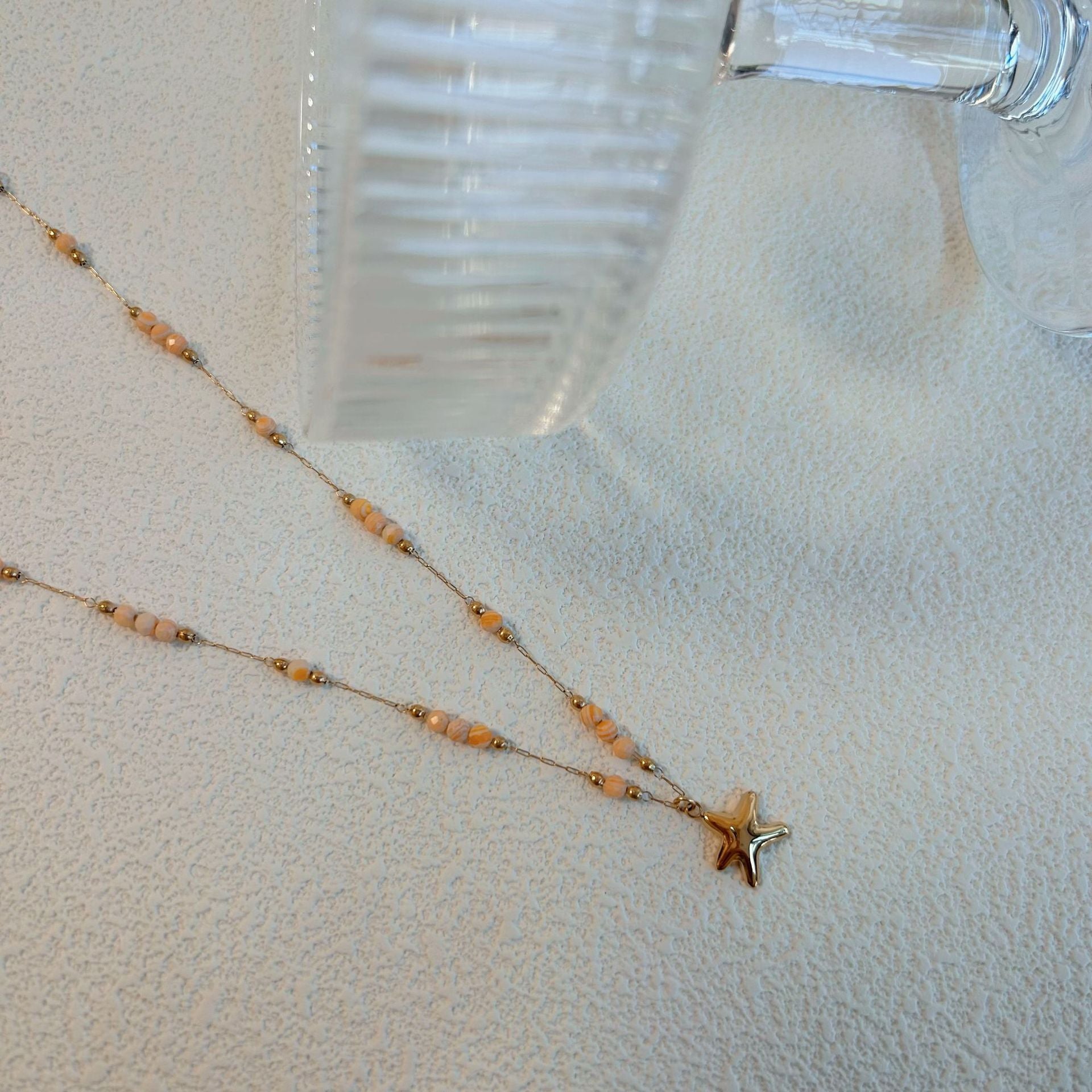 Wholesale Stainless Steel  Marine Holiday Style Handmade Natural Stone Bead Chain