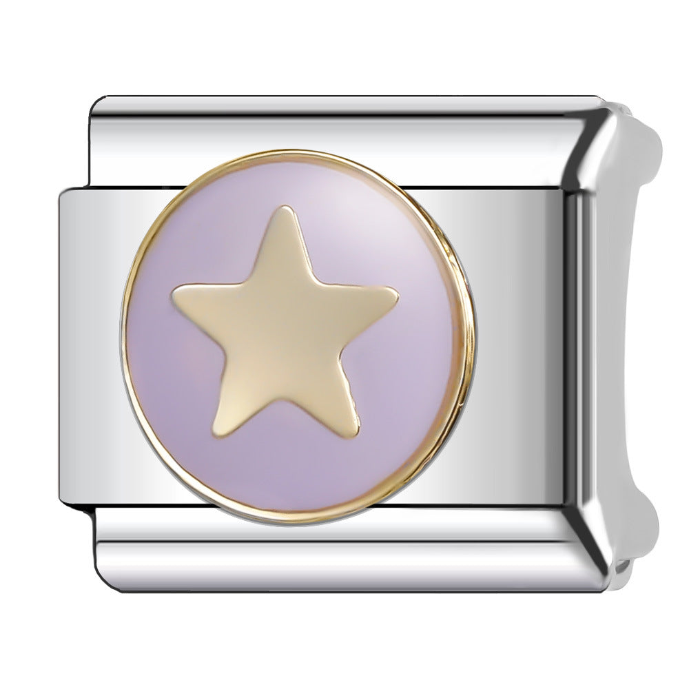 Wholesale Italian Charm Bracelet 9mm DIY Splicing Star Moon Planet Stainless Steel Composable Bracelet