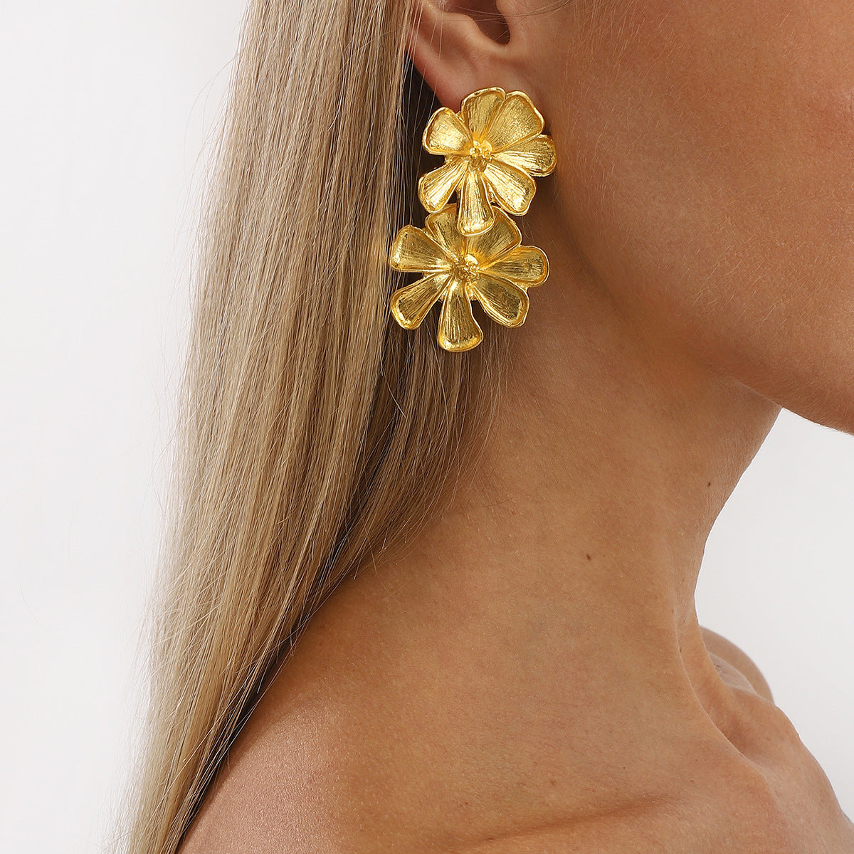 Wholesale Flower Splicing   Exaggerated Earrings