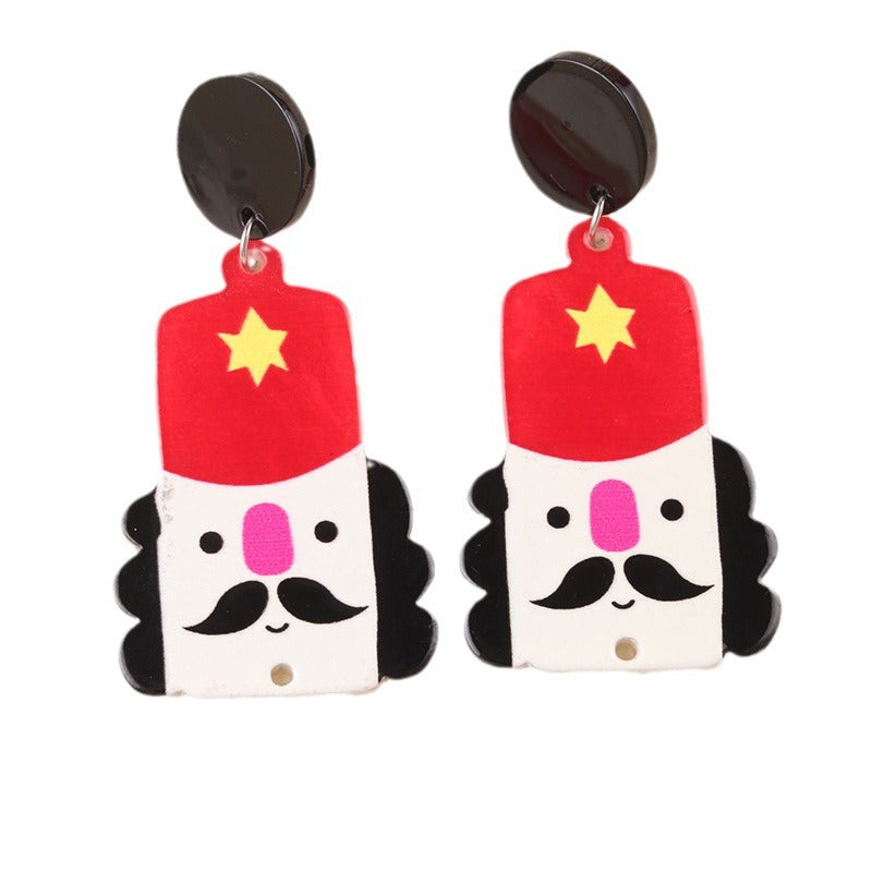 Wholesale Christmas Series Cup Snowman Acrylic Earrings
