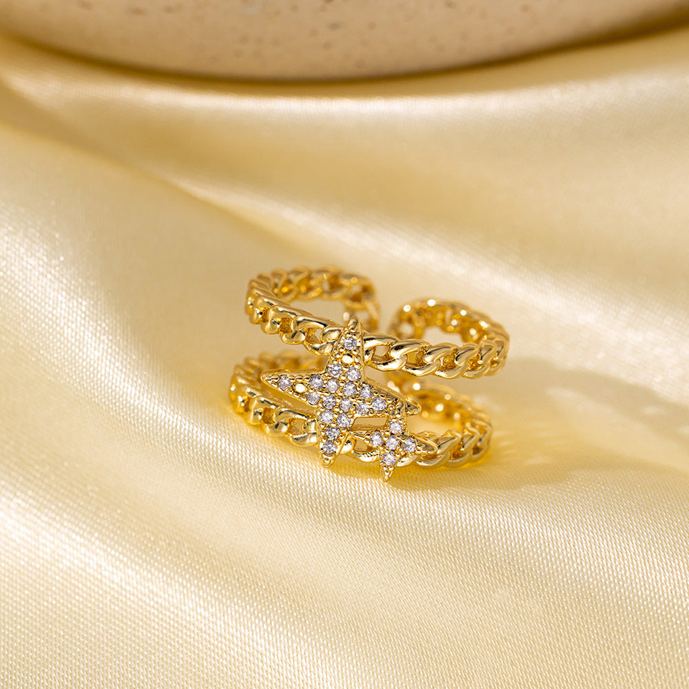 Wholesale Non-fading Open Adjustable Ring ACC-RS-QiYun001