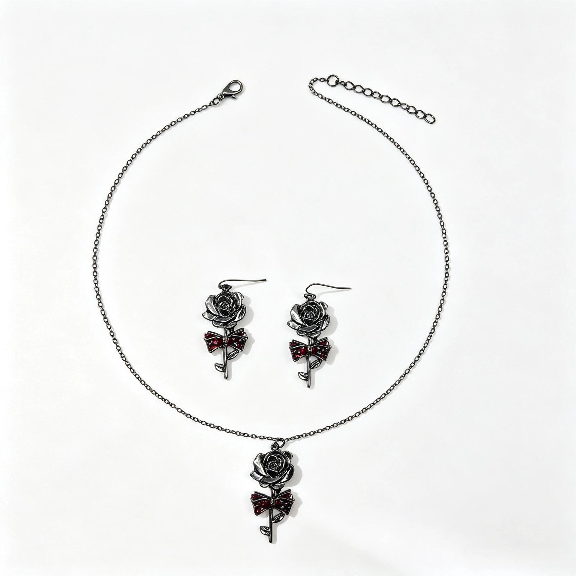 Wholesale Zinc Alloy Electroplated Gothic  Necklace Earrings Set Trendy Jewelry Accessory Gift Boutique Resale