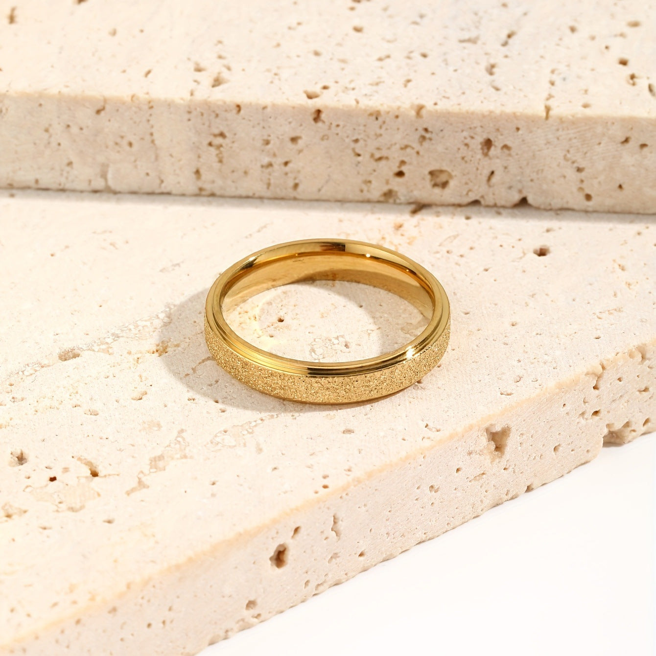 Wholesale Stainless steel brushed plain band ring