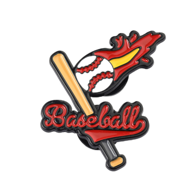 Wholesale Baseball and football cartoon metal brooch