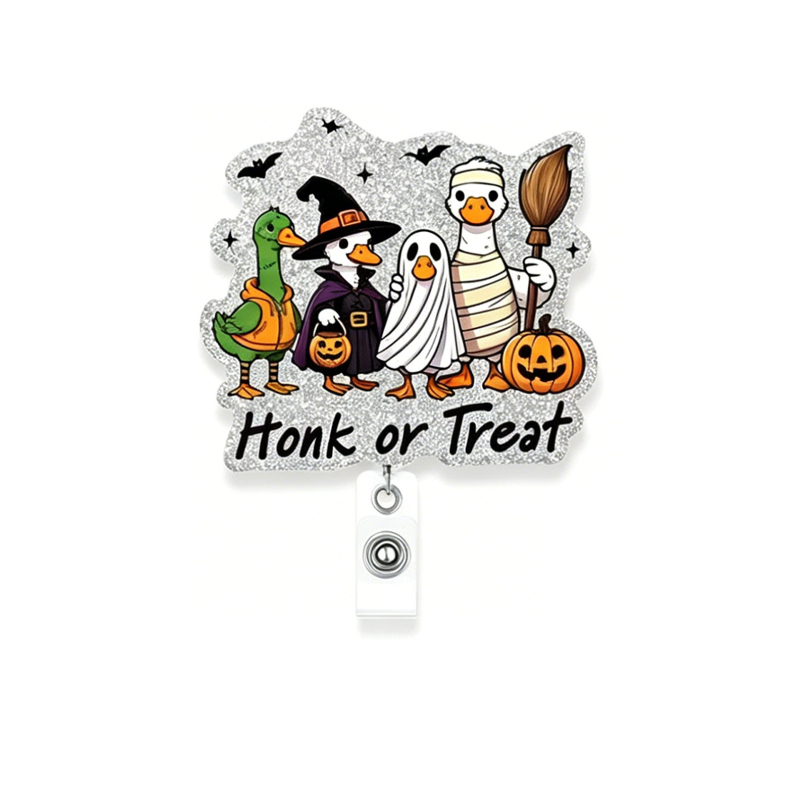 Wholesale Acrylic Retractable Badge Reel with Alligator Clip,   Goose Design,  Party Jewelry Accessory