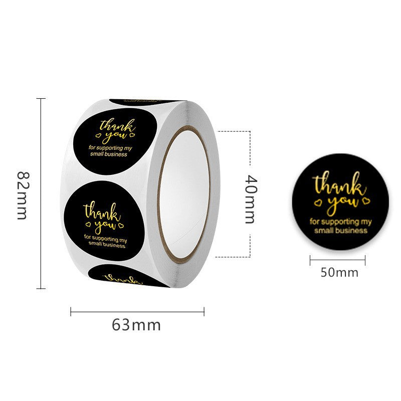 Wholesale 500pcs Gift envelope stickers kraft paper self-adhesive gold-stamped round roll stickers
