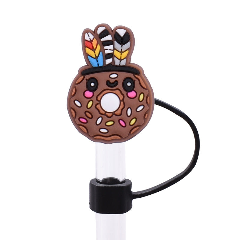 Wholesale Random 100pcs Cute food straw cover Straw Tube Cap