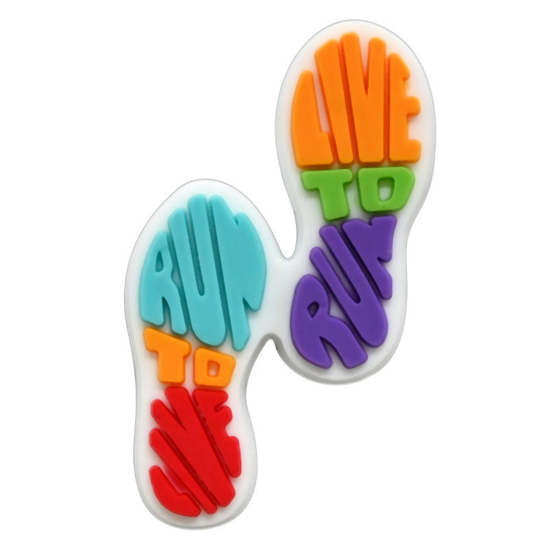 Decorazione casuale all'ingrosso della fibbia della scarpa in gomma morbida del PVC di serie di maratona da 100 pezzi