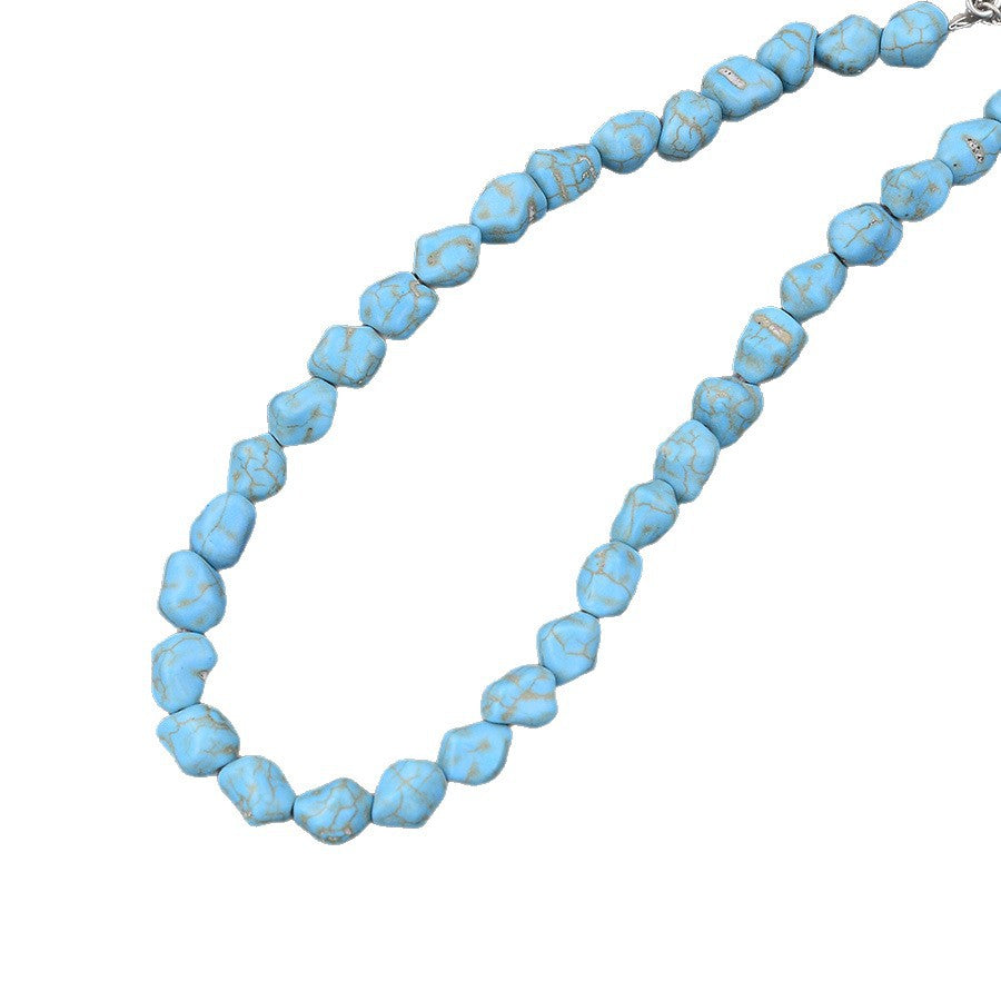 Wholesale Retro Bohemian Turquoise Beaded Jewelry Set with Bracelet Necklace Earrings - Chic Alloy Party Wear Accessory