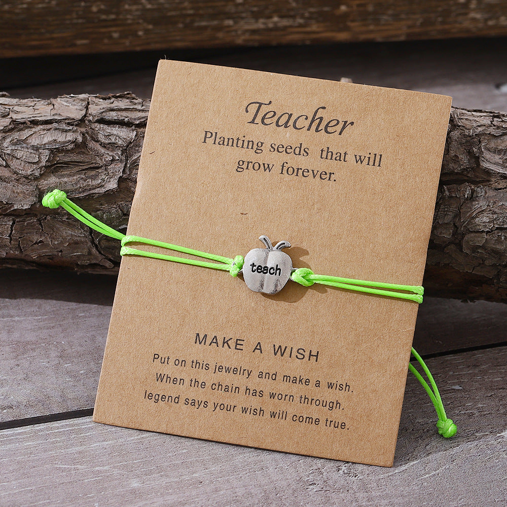 Wholesale Apple Color Wax Rope Bracelet Braided Card Jewelry ACC-BT-zhiyu001