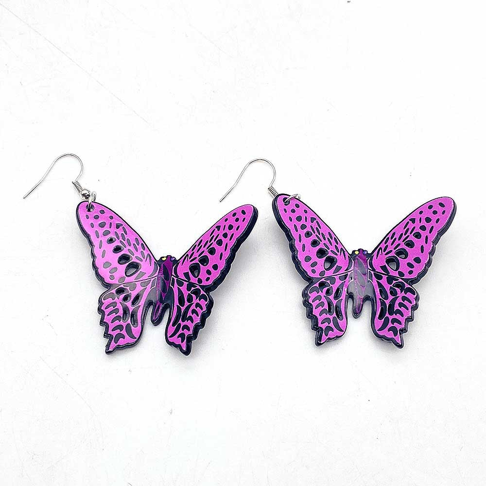 Wholesale Bohemian Painted Three-dimensional Butterfly Acrylic Earrings ACC-ES-CY008