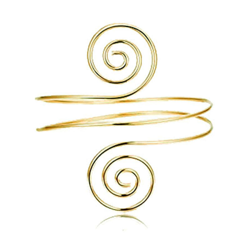 Wholesale Geometric Metal Snake Arm Ring Fashion  Exaggerated Leaf Bracelet suit