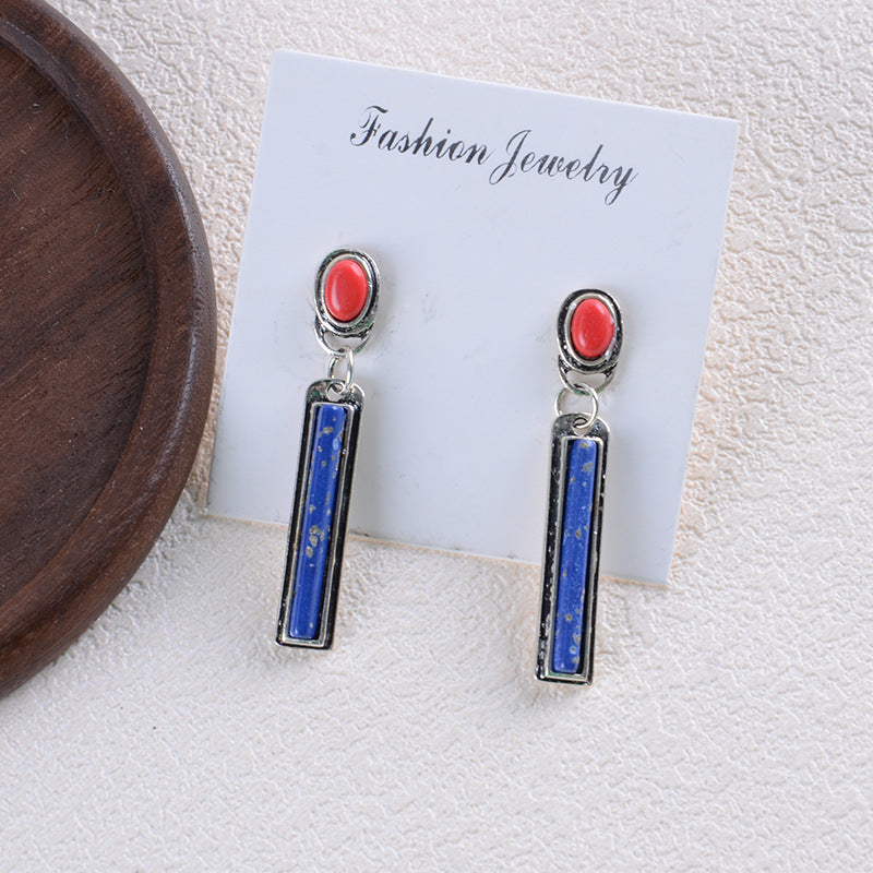 Wholesale Bohemian Style Color Turquoise Pendant Earrings