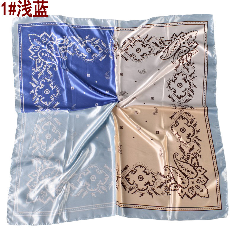 Wholesale color matching small cashew silk 90 sade printing scarf