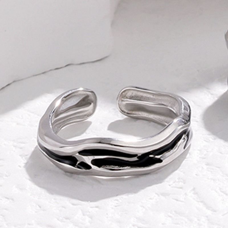 Wholesale Electroplated Stainless Steel Couple Rings Adjustable Open Style Fashion Jewelry Accessory For Everyday Wear