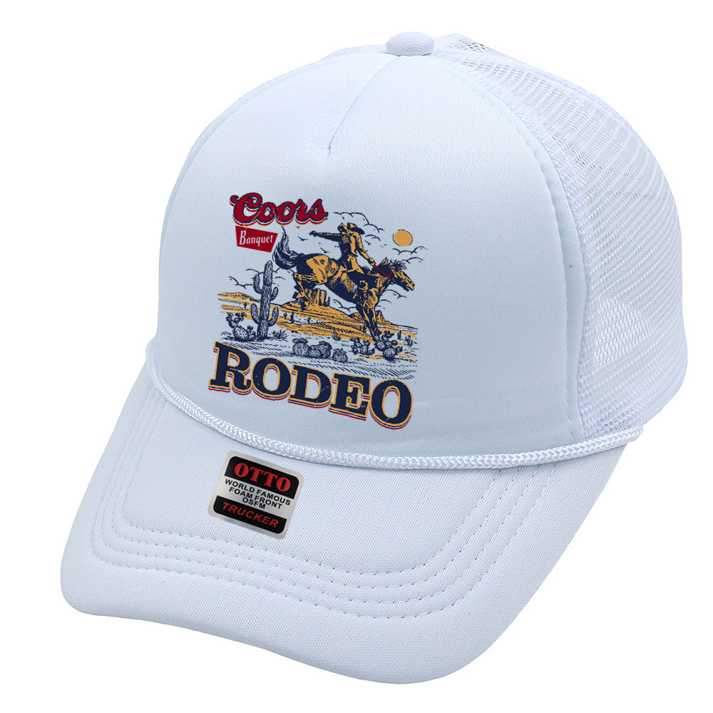 Wholesale Trucker Hat Denim Print Sponge Mesh Cap Baseball Cap ACC-HT-HaiPu015