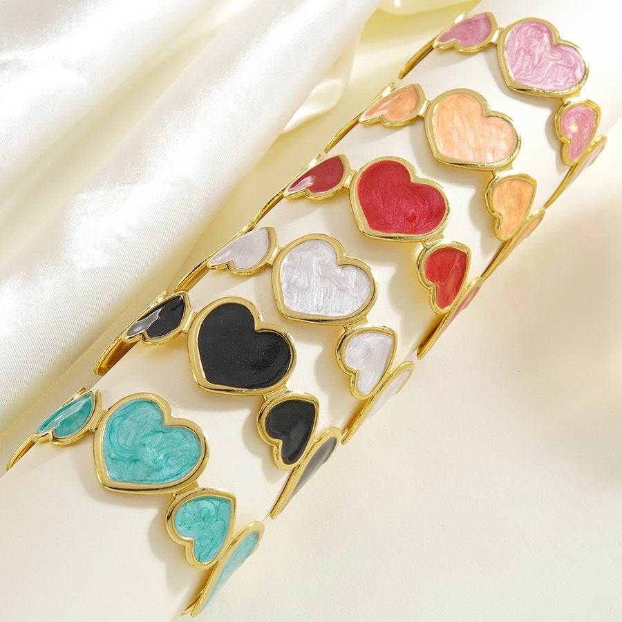 Wholesale Stainless Steel Heart Open Bracelet - Fashion Accessory for Boutique Resale