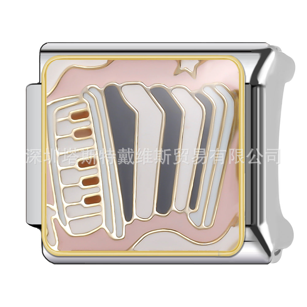 Wholesale 9mm Italian Charm Starter Bracelets DIY square Single Section Creative Stainless Steel Composable Bracelet