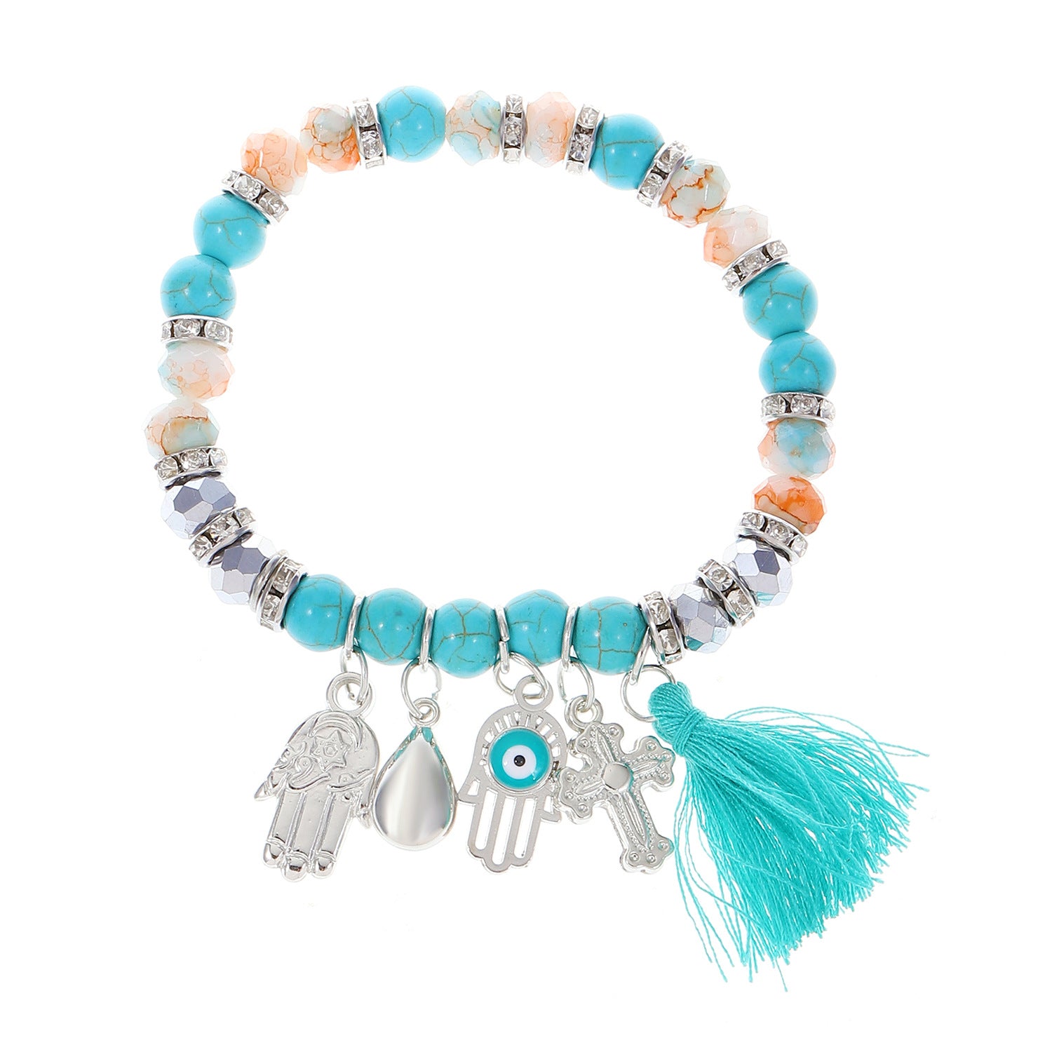 Wholesale Turquoise Evil Eye Cross Bracelet