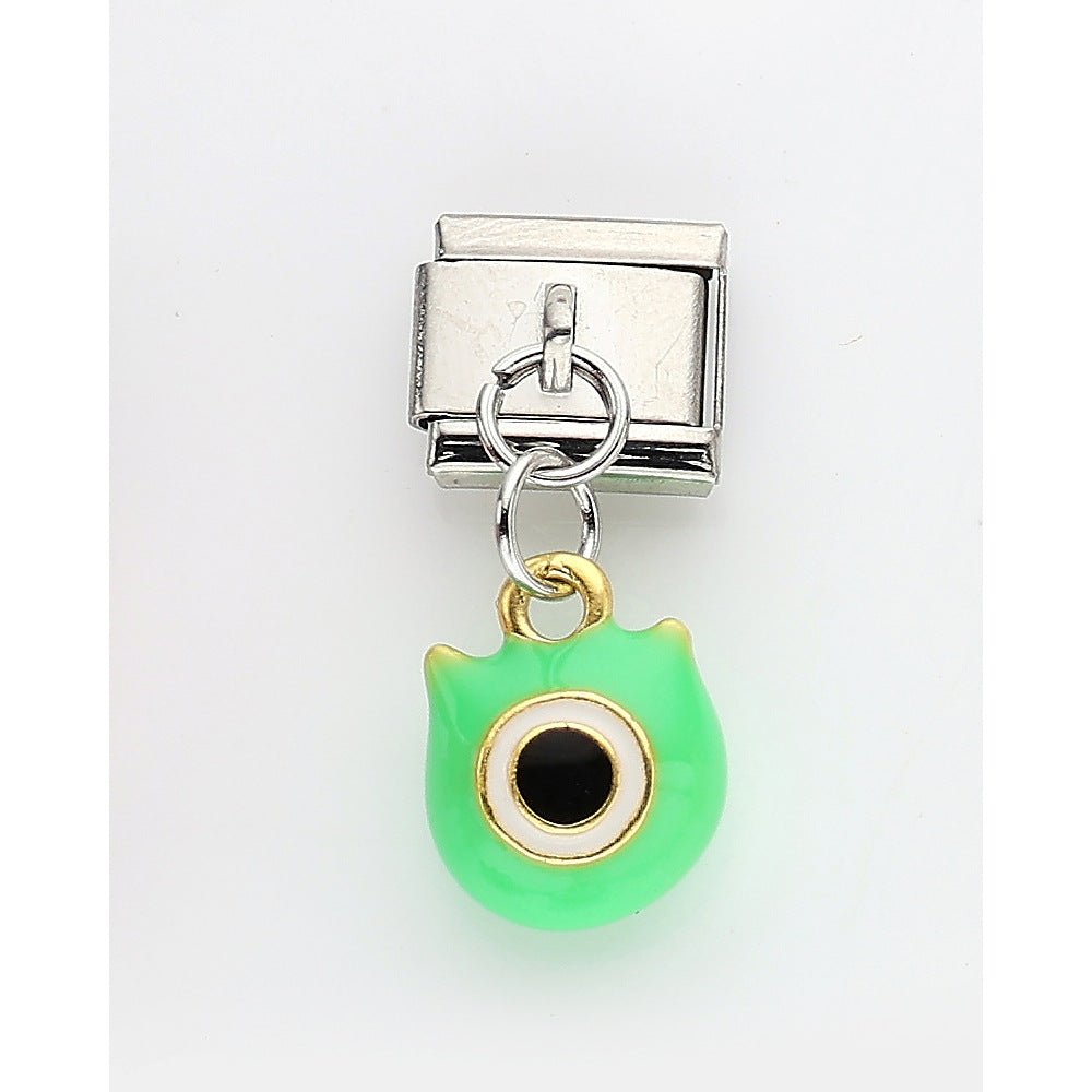 Wholesale 10pcs Italian Charm Bracelet 9mm DIY Splicing Starfish Fruit Lipstick Cartoon Stainless Steel Composable Bracelet