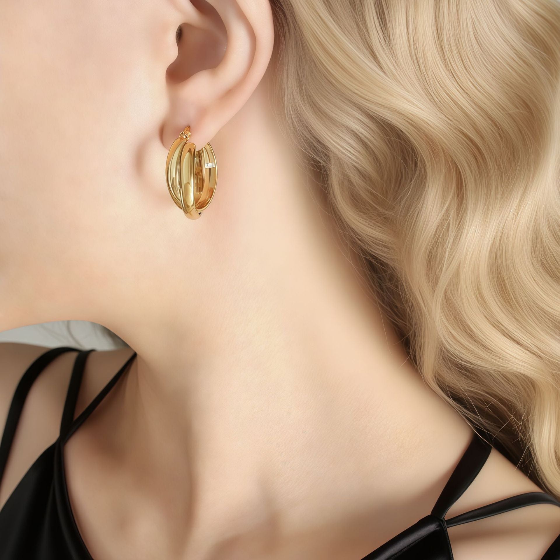 Orecchini incolore all'ingrosso in acciaio al titanio