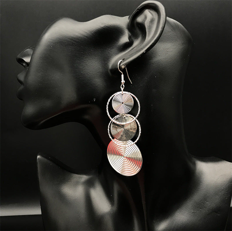 Wholesale Metal Electroplated Long Hoop Earrings ACC-ES-FX052