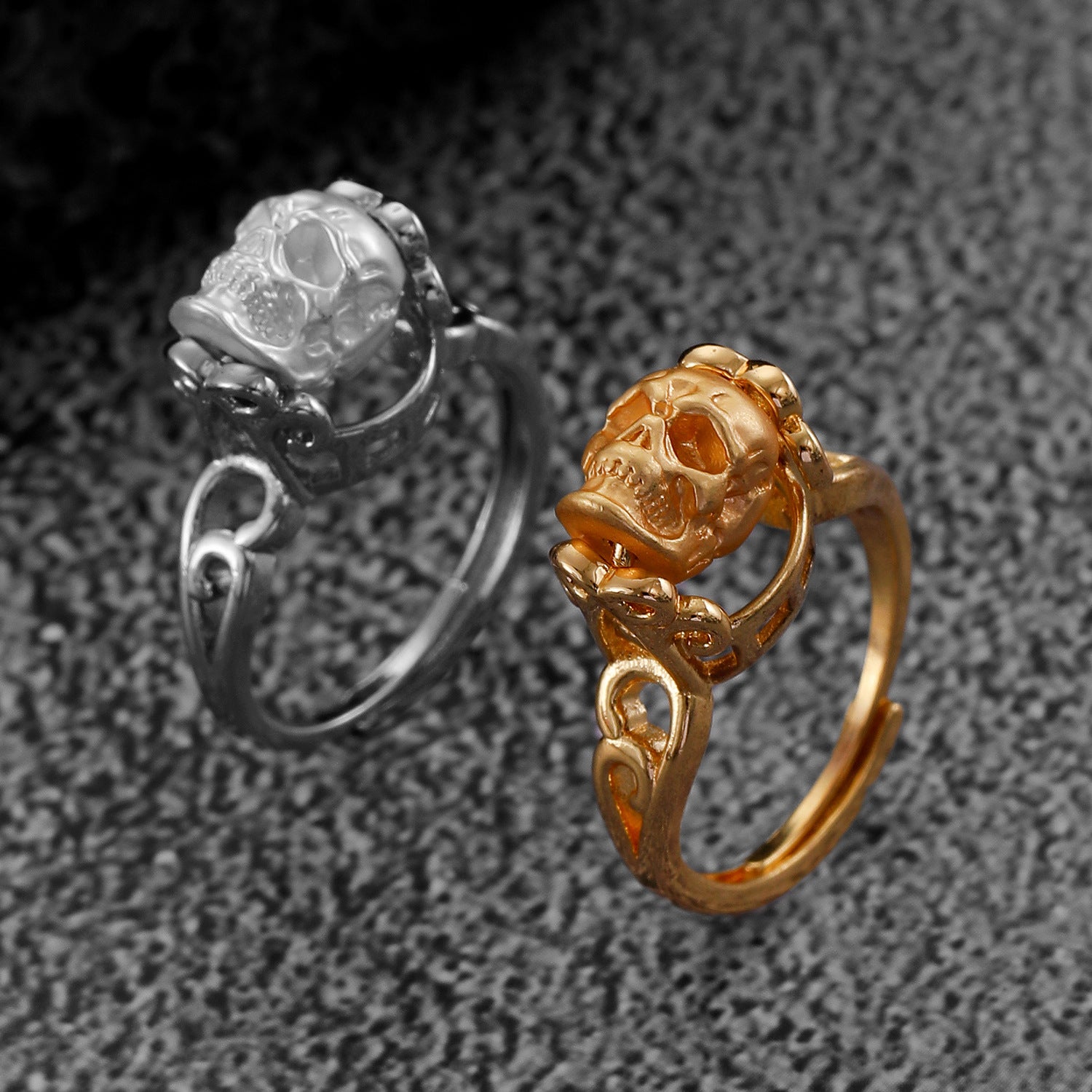 Wholesale Gold Plated Gothic Skull Ring Fashion Jewelry Accessory for Gift Boutique