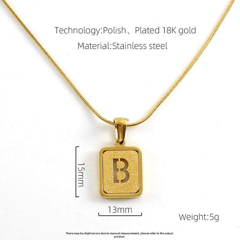 Wholesale Stainless steel fashion snake bone chain 18K letter necklace