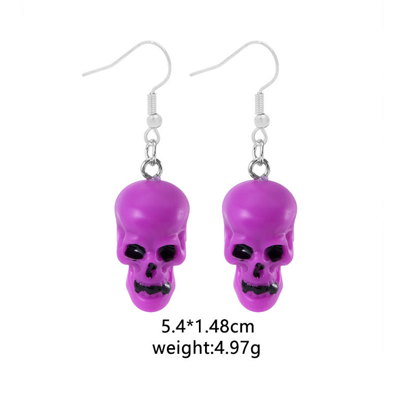 Wholesale Halloween Spider Pumpkin Ghost Skull Resin Earrings ACC-ES-BinLi005