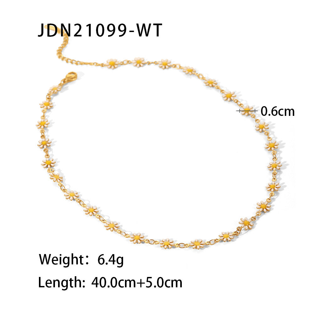 Wholesale Stainless Steel Necklace Clavicle Chain 18K Gold Plated Necklace ACC-NE-JD004