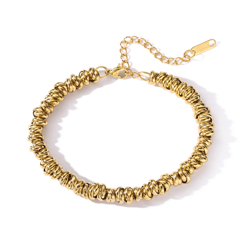 Wholesale Metal Style Three Color Thick Chain Titanium Steel Bracelet
