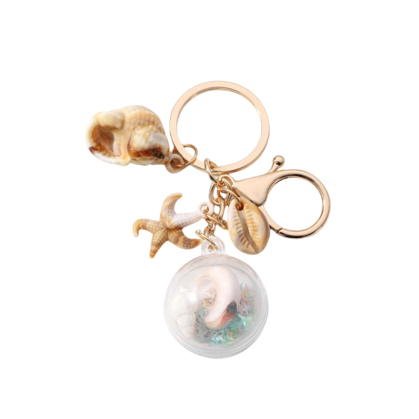 Wholesale Creative Personality Seaside Holiday Shell Conch Starfish Keychains ACC-KC-RongR073