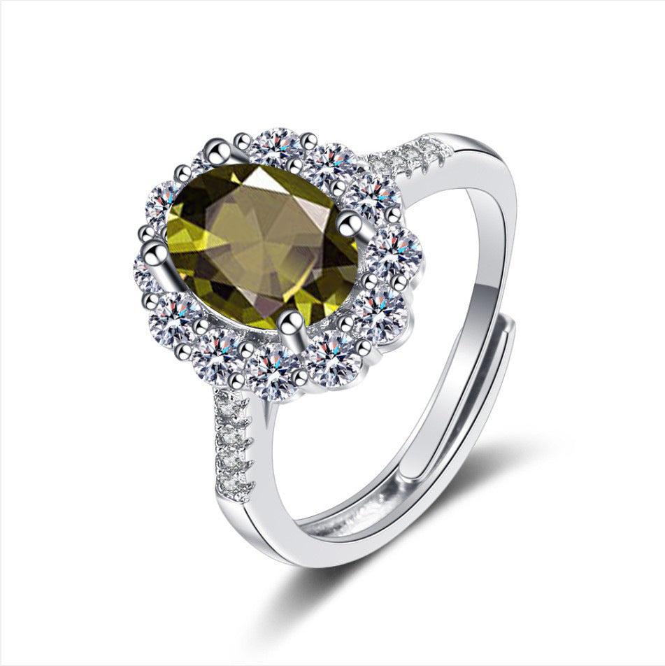 Wholesale  ocean heart inlaid sapphire group inlaid ring