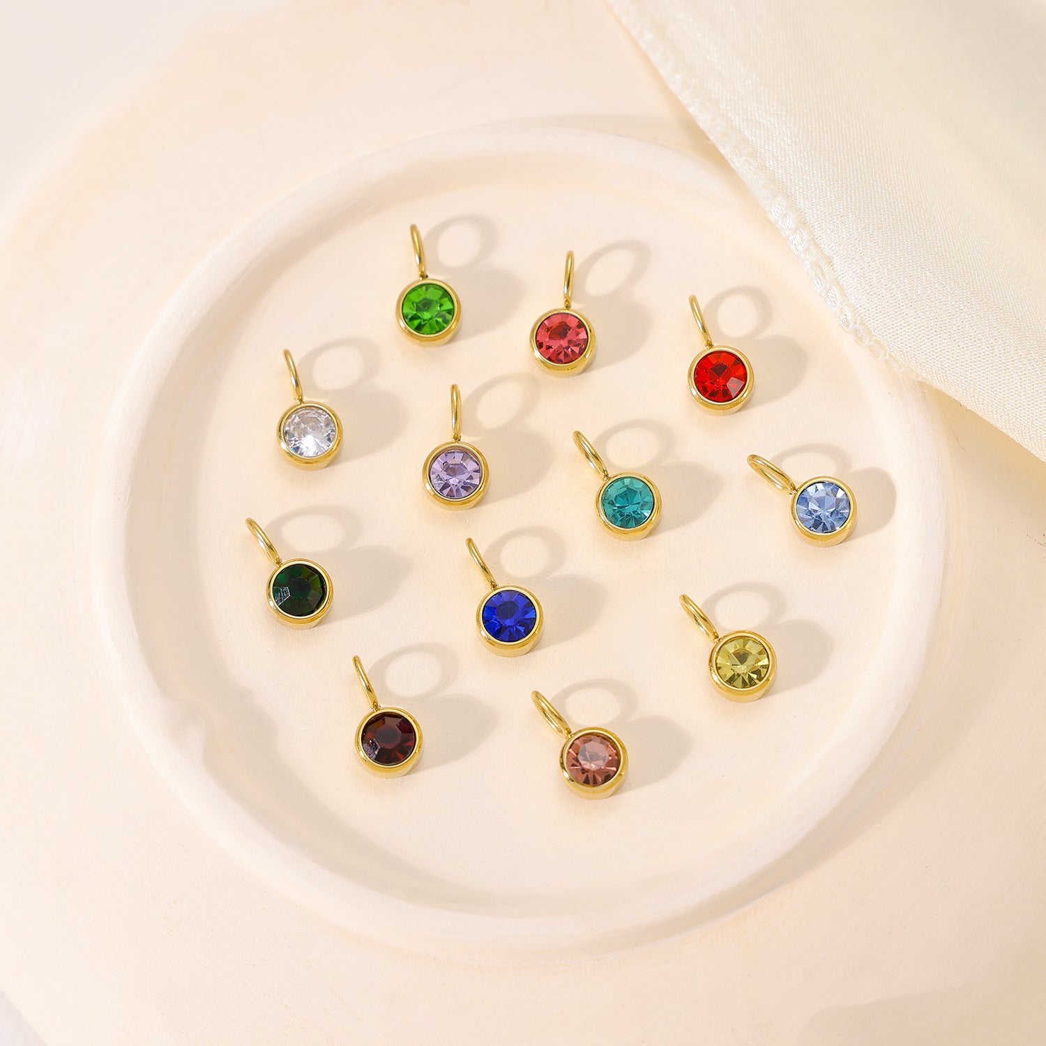 Wholesale Stainless steel birthday stone letter pendant