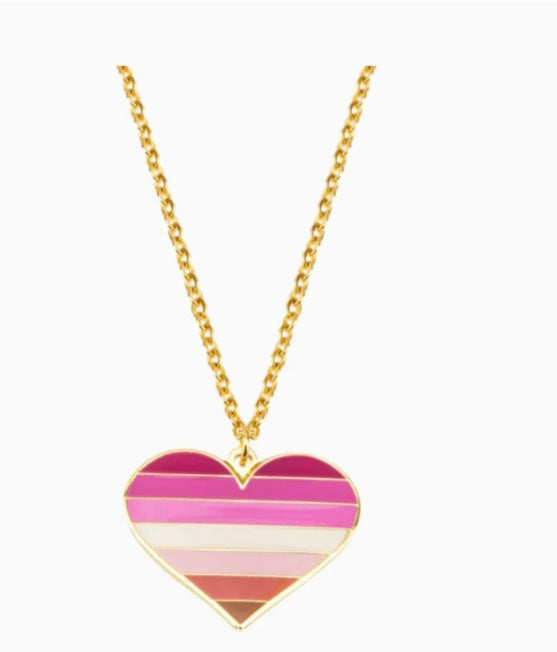 Wholesale Rainbow Color Heart Shaped Oil Drop Pendant Necklace ACC-NE-Zhey001
