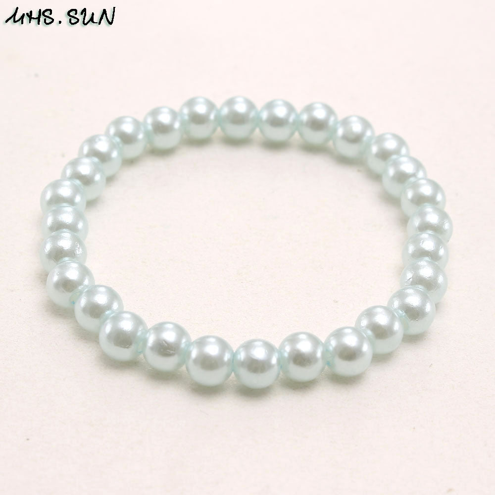 Wholesale Colorful Acrylic Pearl Children's Beaded Bracelet ACC-BT-NiJia003